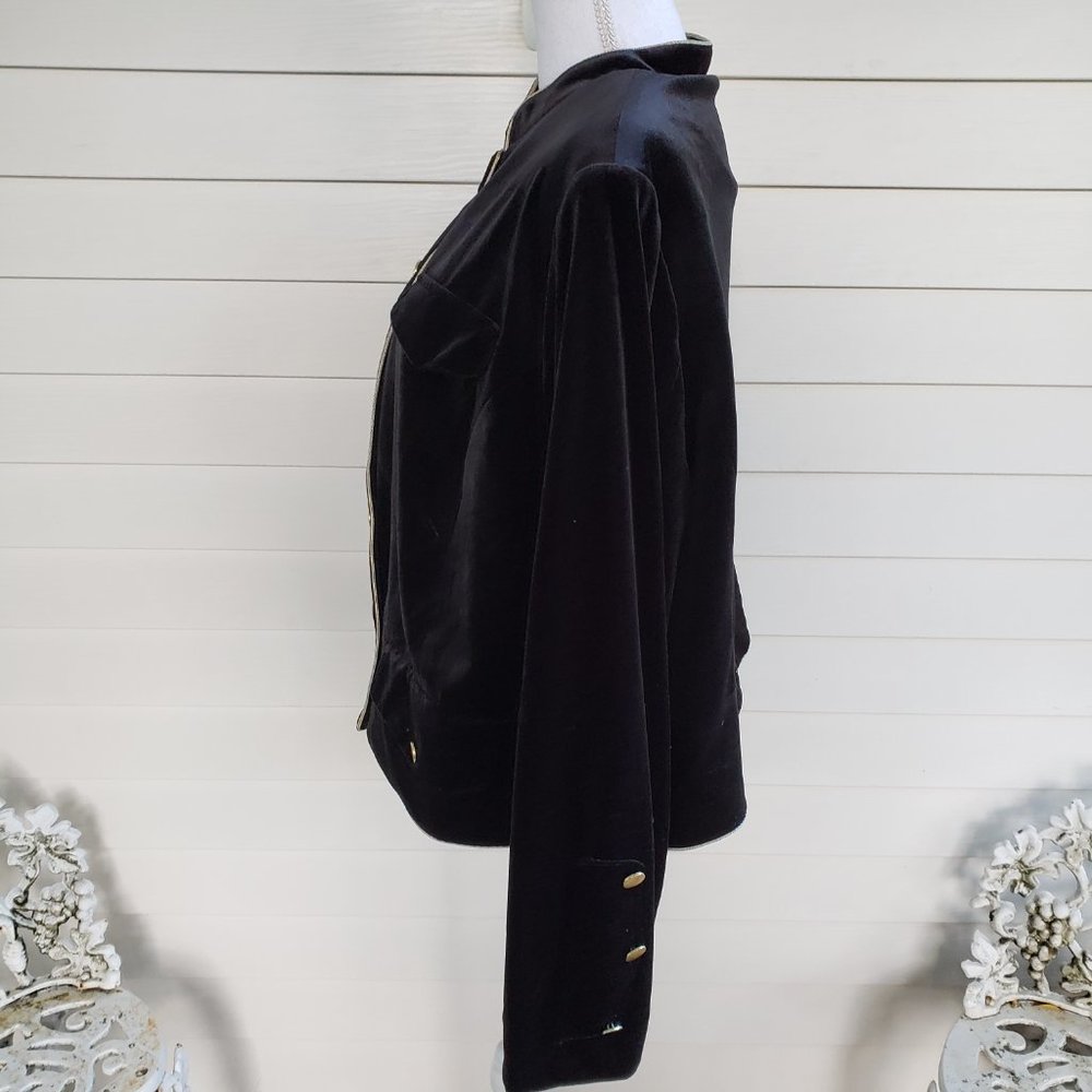 NWT Black Velvet Who What Wear Military Style Jacket - Picture 2 of 7